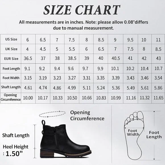 Black Ankle Boots 8.5 - 9 Booties Shoes Moto Short Chelsea Low Heel Faux Leather - Picture 6 of 7